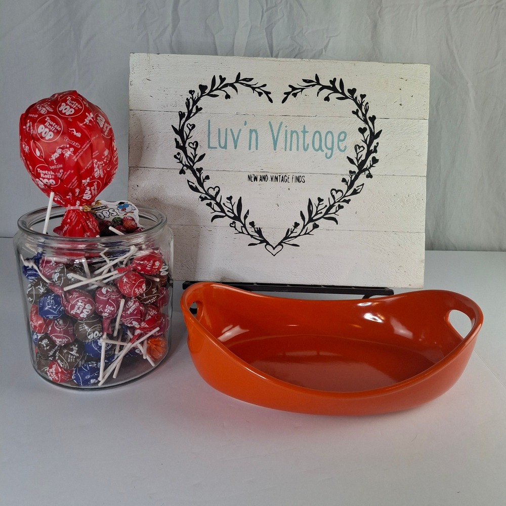 Rachael Ray Orange Stoneware 2.25 Quart Oval Casserole Dish Baker H022